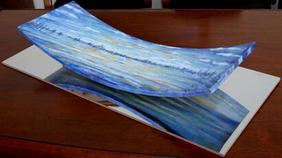 Tramonto semicircolare azzurro - a Sculpture & Installation Artowrk by Vittoria Andretta